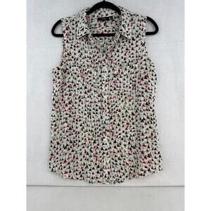 Apt.‎ 9 Women's Sleeveless Multicolor Button Up Collared Blouse Size M